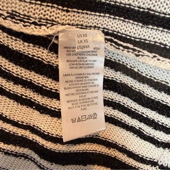 Free People Black & White Striped Sequin Knit Cardigan - Size XS - Picture 5 of 7